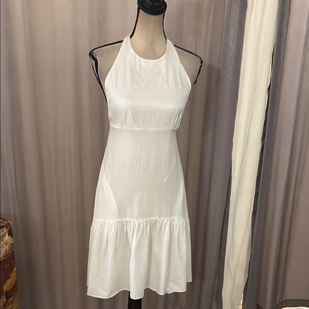 L’Agence Elegant White Halter Dress, US0